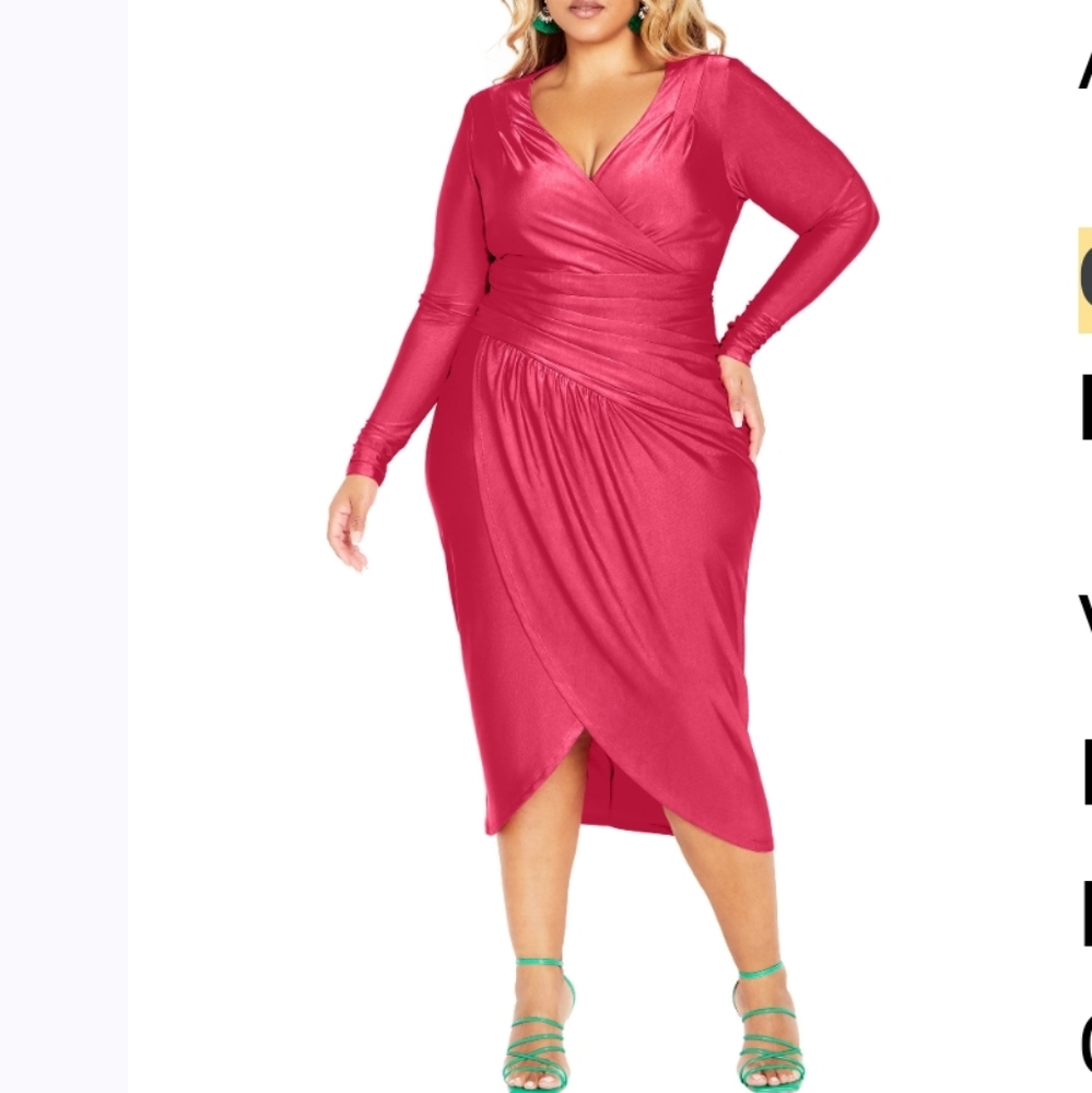 Pink Wrap Dress By City Chic